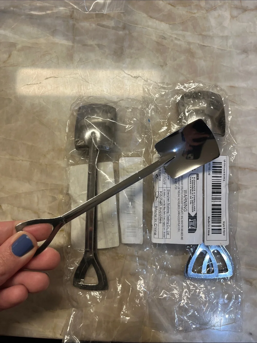 Stainless Steel Mini Shovel Serving Spoon - Silver